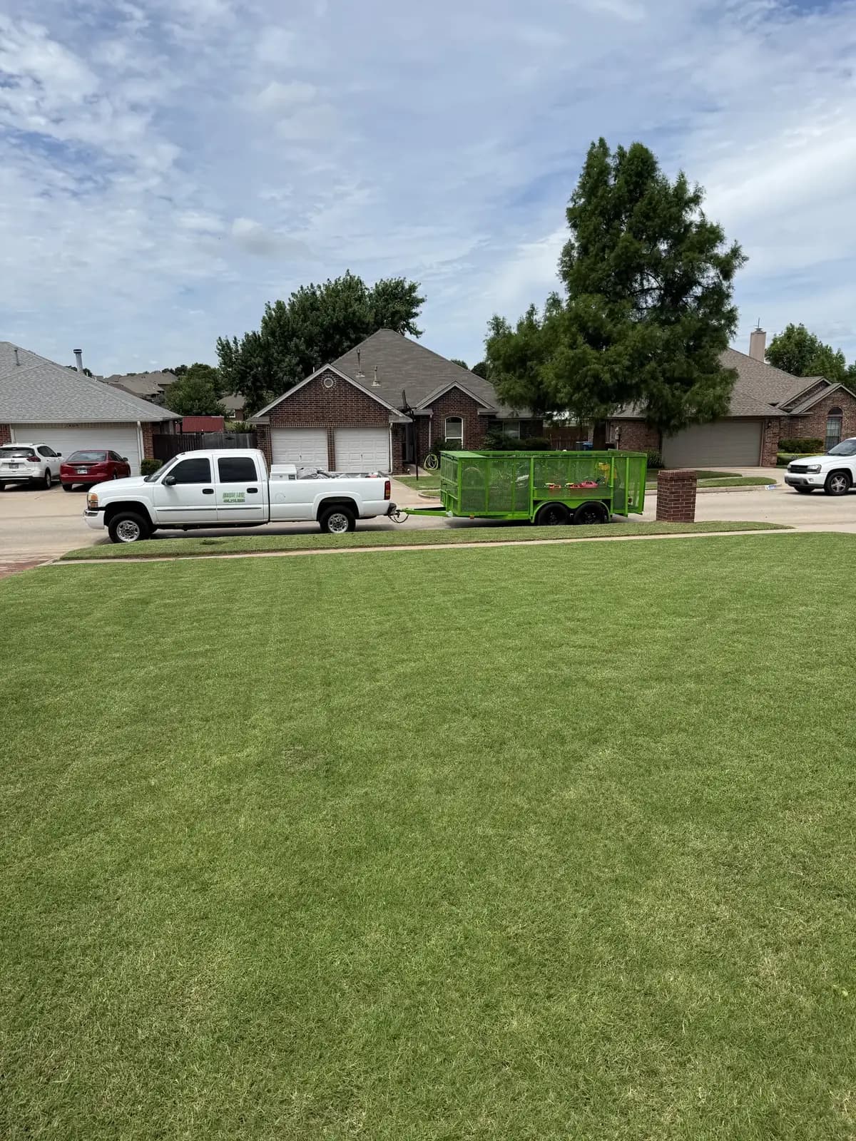 Finished residential lawn maintained by Greenline